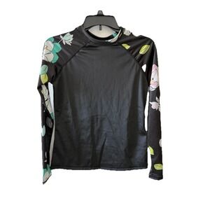 Kanu Surf Women's Keri Long-Sleeve UPF 50+ Rashguard, Darren Black Small